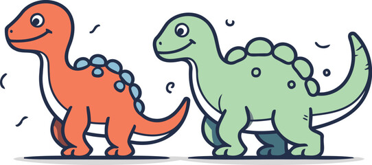 Dinosaur doodle icon. vector illustration. isolated on white background.