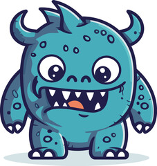 Funny cartoon monster. Vector illustration of a funny cartoon monster.