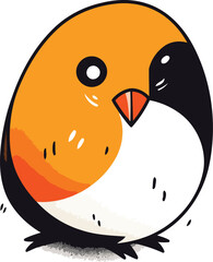 Cute cartoon penguin isolated on white background. Vector illustration.