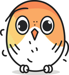 Cute cartoon owl. Vector illustration isolated on a white background.