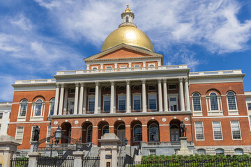 Fototapeta na wymiar Massachusetts State House, Boston, Massachusetts, USA