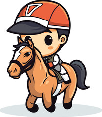 Horse jockey icon. Cartoon horse jockey vector icon.