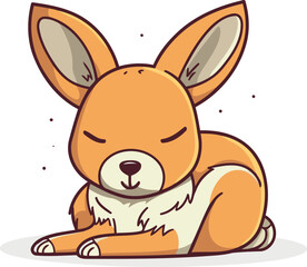 Cute kangaroo cartoon. Vector illustration in cartoon style.