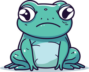 Frog cartoon character. Vector illustration of a cute little frog.