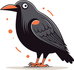 Crow. Vector illustration. Isolated on a white background.