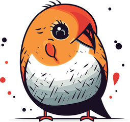 Vector illustration of a cute little chick. Isolated on white background.