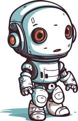 Obraz na płótnie Canvas Cute cartoon robot. Vector illustration isolated on a white background.