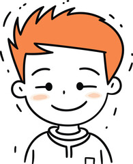 cute little boy with hairstyle and facial expression vector illustration design