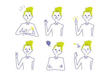 お団子ヘアーの女性2バストアップポーズ集-1