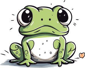 Fototapeta premium Cute cartoon frog. Vector illustration isolated on a white background.