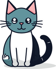 cute cat cartoon icon vector illustration design graphic flat eps 10