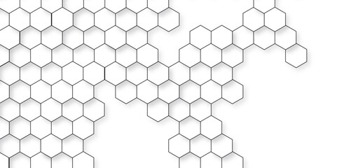 Abstract background with hexagon, modern abstract vector polygonal pattern. Futuristic abstract honeycomb technology white background. Luxury white hexagon pattern.