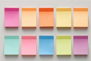set of colorful sticky notes. Notetaking background