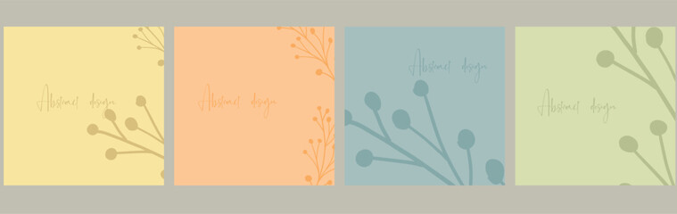 Invitation, menu, table number card design. Floral wedding templates. Good for birthday, bridal and baby shower. Vector illustration.