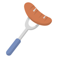 sausage on a fork illustration