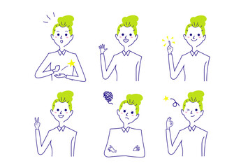 お団子ヘアーの女性2バストアップポーズ集-1