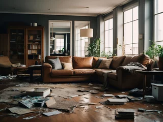 Fotobehang Das Wohnzimmer ist verwüstet ein richtiger Messy  © - Pegasus GmbH