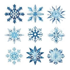 Fototapeta premium set of different snowflakes. illustration logo-like style.