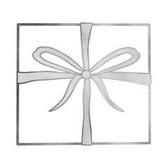 Silver Christmas Present Outline