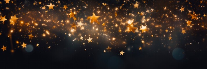 Enchanting Christmas Night: Sparkling Stars, Falling Confetti, and Festive Celebrations