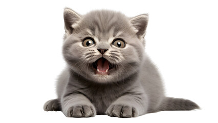 Cute banner with a cat isolated on transparent background