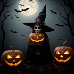 halloween background with pumpkin