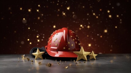 Festive Construction: Christmas Hard Hat and Tools for Holiday Home Repairs