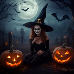 halloween background with pumpkin