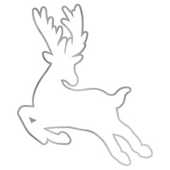 Silver Reindeer Outline