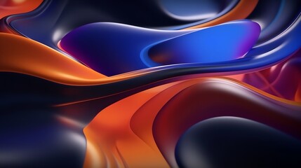 wallpaper abstrack organic liquid ilustration orange black and blue