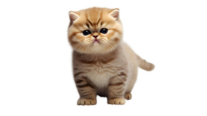 Cute banner with a cat isolated on transparent background