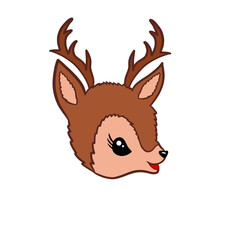 Cute Brown Reindeer Cartoon