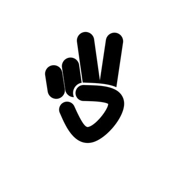 peace sign hand vector with simple design