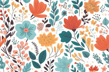 Floral pattern design , Printing Textile , Transfer designs , pattern , flower. Seamless Colorful Tropical Floral Pattern. Seamless pattern of tropical florals in colorful style.  - obrazy, fototapety, plakaty