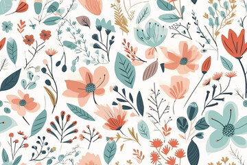 Floral pattern design , Printing Textile , Transfer designs , pattern , flower. Seamless Colorful Tropical Floral Pattern. Seamless pattern of tropical florals in colorful style.  - obrazy, fototapety, plakaty