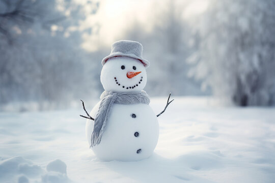 Christmas Element for decoration. Snowman. ai generated.