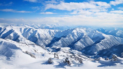 Fototapeta premium Snow-covered_winter_mountains. Generative AI.