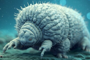 Microscopic organism known as tardigrade (water bear). Generative AI - obrazy, fototapety, plakaty