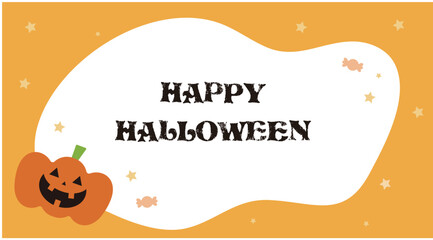 ハロウィンのかわいい背景フレームイラスト