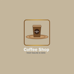 Vector editable coffee shop logo, brand and creative logo, logo for company and business.