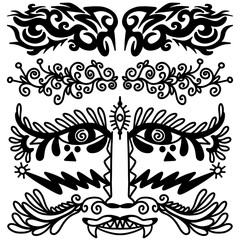 element ethnic ,hand drawn on a white background,vector illustration