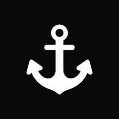 vector ancor icon isolated on black background