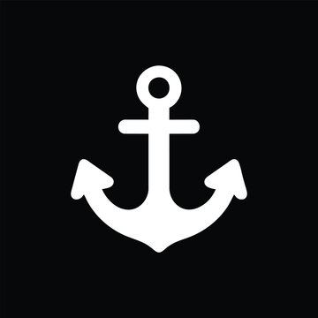 vector ancor icon isolated on black background