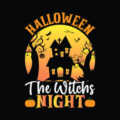 Vintage Halloween the Witch's Night Shirt, Witch's Night Svg, Happy Halloween, Halloween Shirt Print Template