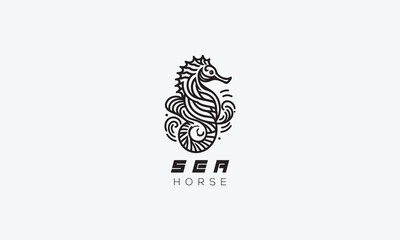 Sea horse vector logo icon illustration design