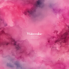 Abstract watercolor background with clouds, Pink watercolor