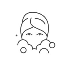 Face washing line outline icon