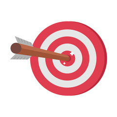 Bullseye target icon symbol. Arrow dart targeting market logo sign. Vector illustration image. Isolated on white background 