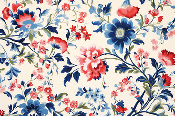 Pattern background flower leaf design nature textile floral print seamless wallpaper illustration vintage