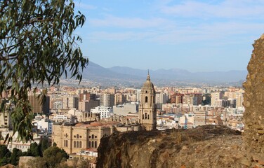 Fototapeta na wymiar View of Malaga from viewpoint Gibralfaro, Spain